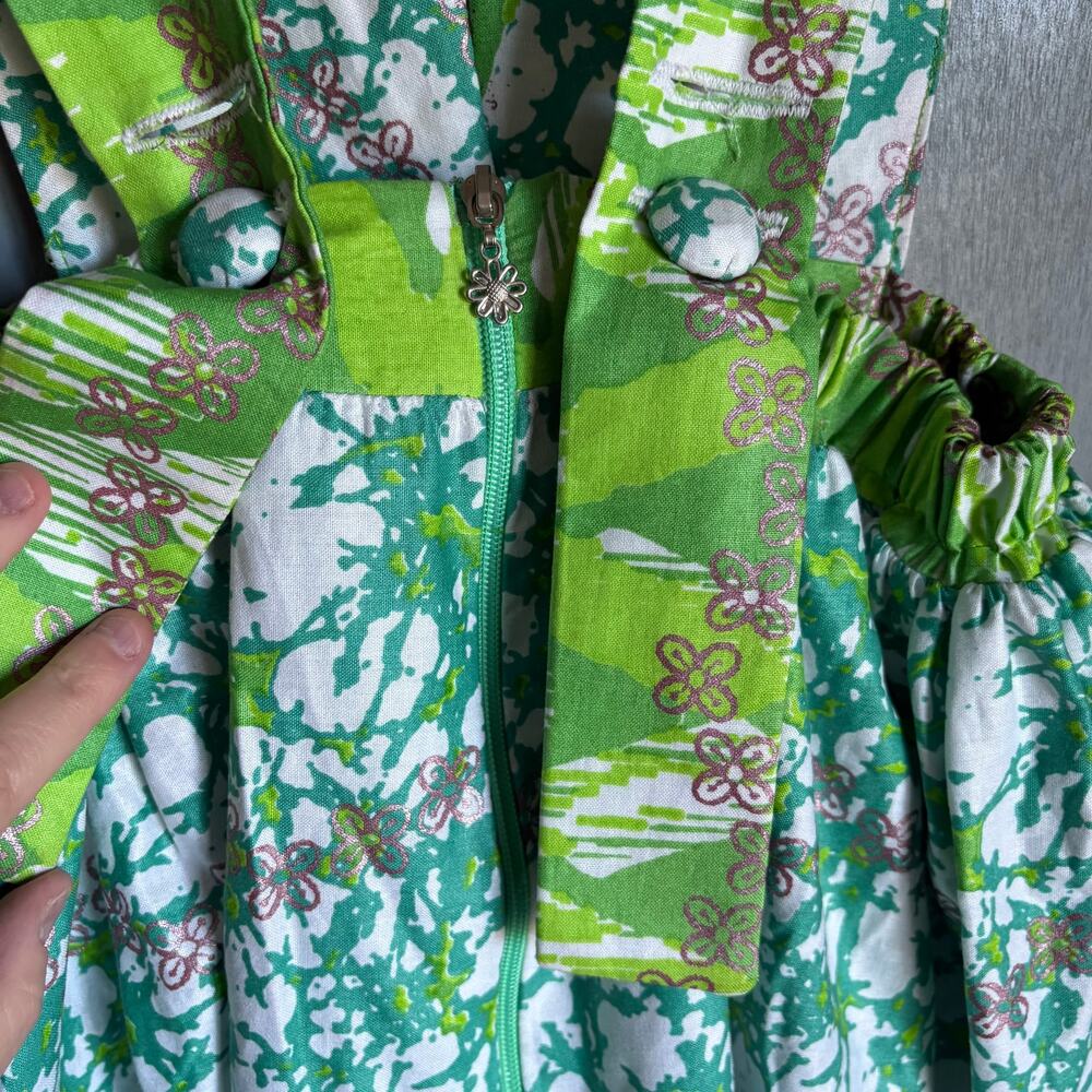 Women's Small/Medium DIRNDL Green Floral Petticoat Custom Skirt Costume Unique - Picture 9 of 10